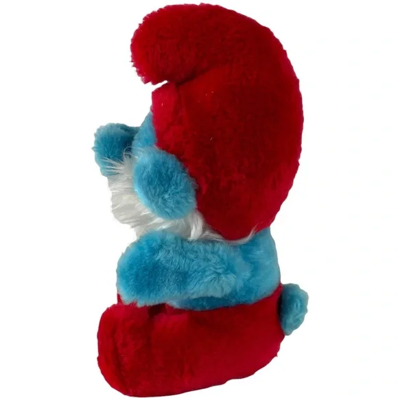 Vintage Papa Smurf Beanie Plush 6” Peyto Wallace Bernie & Co 1981 1980s Stuffed - Picture 3 of 9